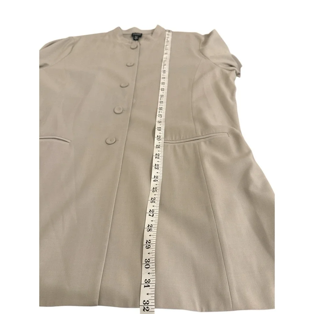 Eileen Fisher Button Up Long Wool Blend Jacket Size Large Minimalist Lightweight